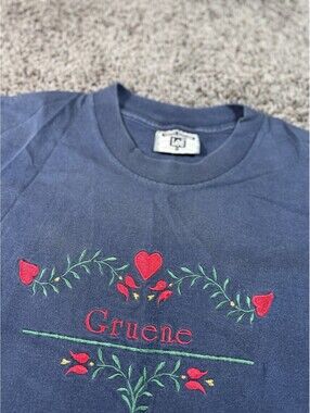 Vintage 90s Lee Total Cotton Gruene Texas Embroidered T Shirt Large Made in USA